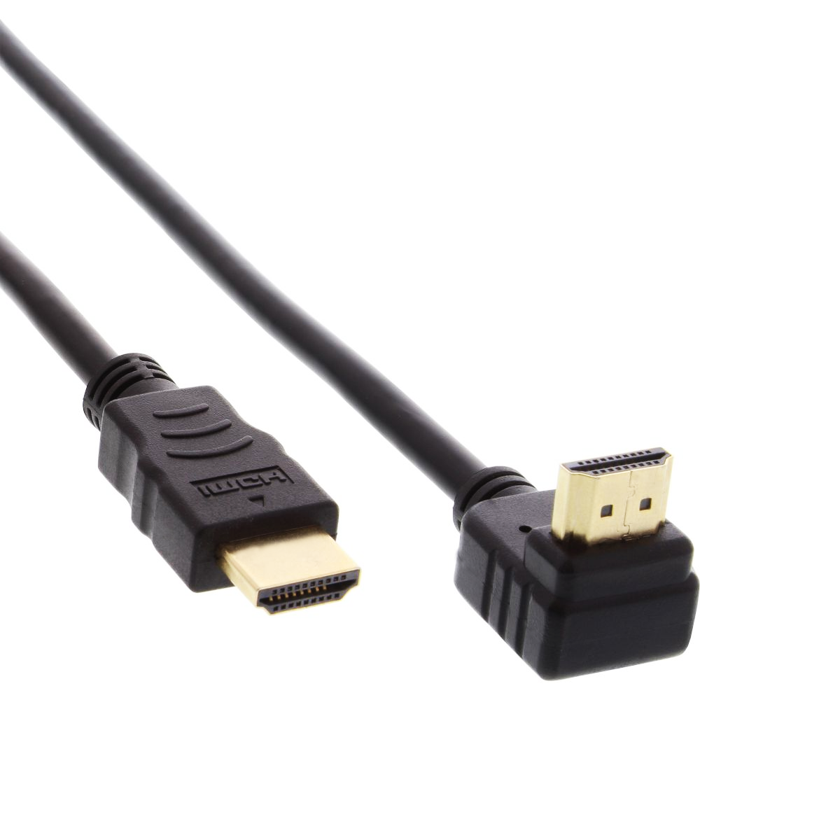 HDMI cable one-sided with angled plug 90°, 4K, 30cm