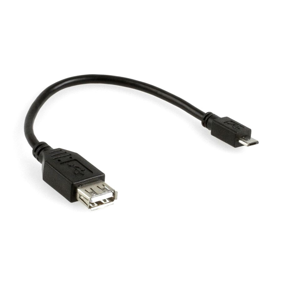 Adapter cable USB Micro B male to USB A female 20cm