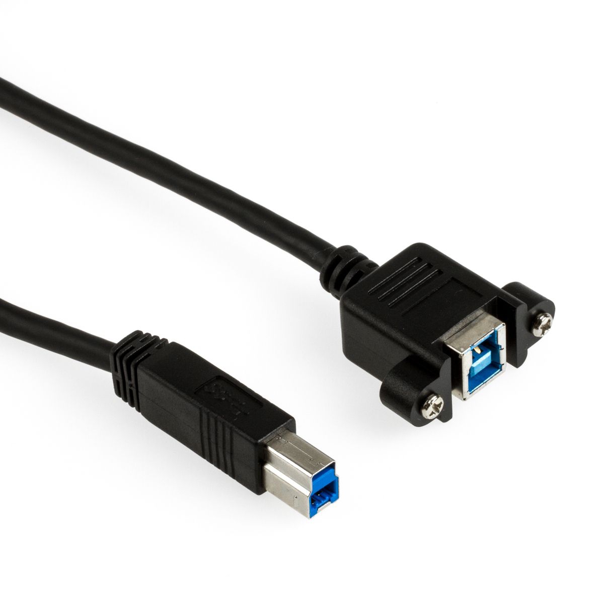 Mountable USB 3.0 cable B female with screws to B male 50cm