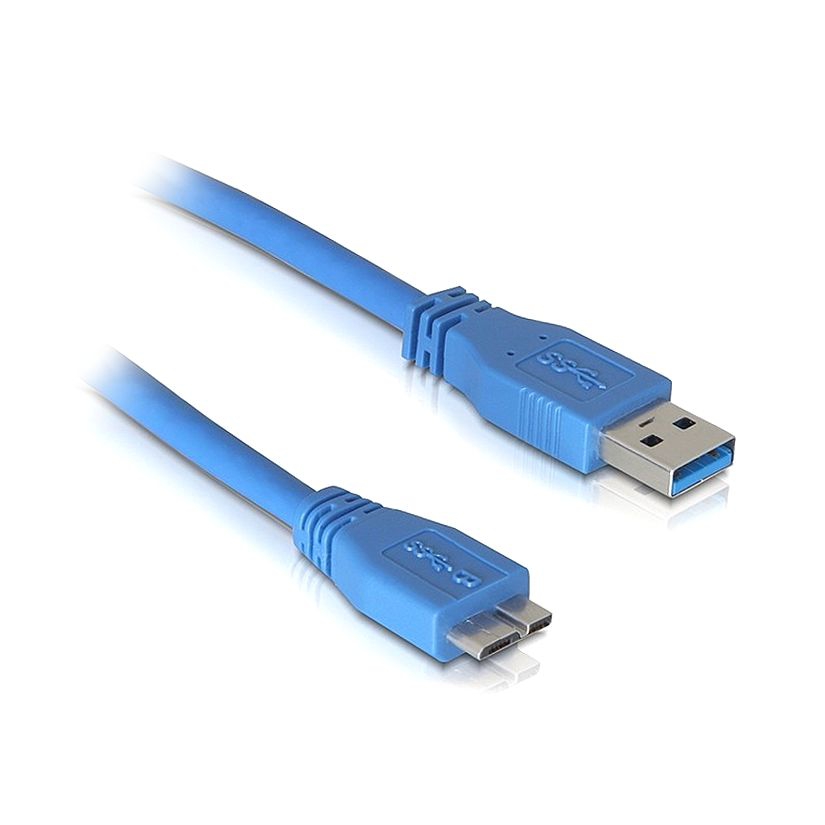 MICRO USB 3.0 cable A to Micro B PREMIUM quality blue 3m