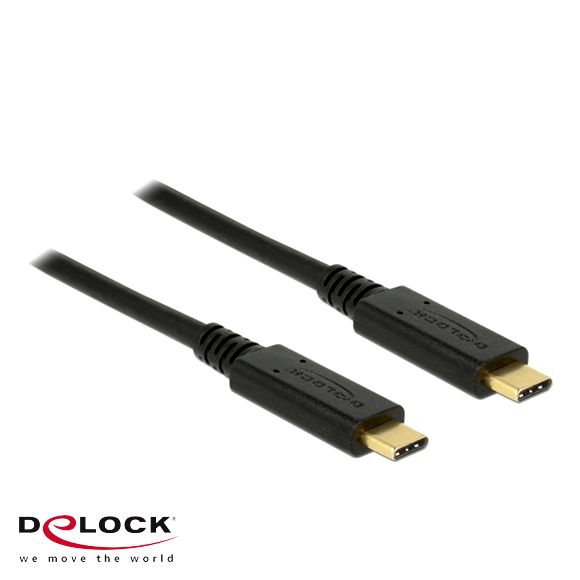 USB cable 2x Type-C™ male, 10 Gbps, Power Delivery 5A, 50cm