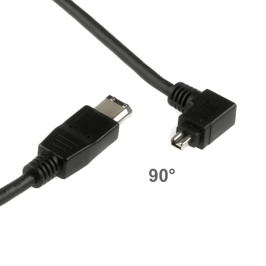 Firewire cable 4-to-6 - 4-pin right angle 35cm