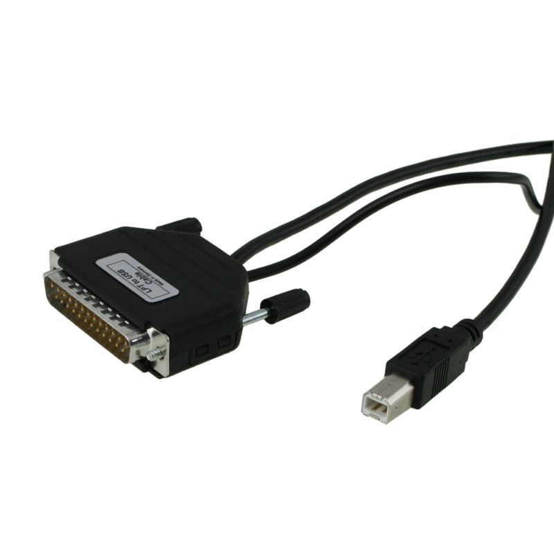 Parallel to USB Reverse Adapter DB25 male to USB B male, LPT2USB